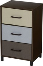 Mahoganey Wooden 3 Drawer Dresser With Storage From Household Essentials 8013-1 - £95.05 GBP