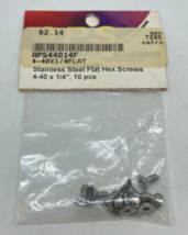 APS Racing 44014F Stainless Steel Flat Hex Screws 4-40 x 1/4&quot; 10 pcs RC ... - £3.07 GBP