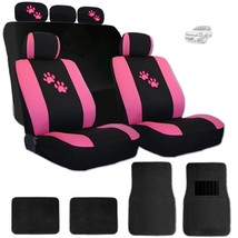 For Mercedes New Car Seat Covers Front and Rear with Pink Paws Logo and Mats  - £42.62 GBP