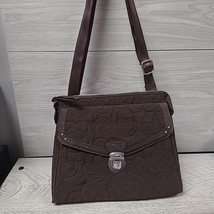 VERA BRADLEY Brown Quilted Microfiber Crossbody  Messenger Handbag Purse Used - £11.40 GBP