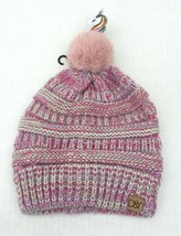 Kids Gilrs Multicolor Knit Beanie Hat with Fur Pom Pom Unicorn Soft Stretch # Z - £6.16 GBP