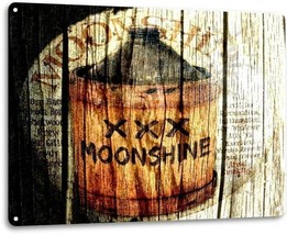 Moonshine Shine XXX Retro Glass Jar Bar Pub Man Cave Wall Decor Metal Ti... - £14.14 GBP