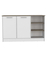 Kitchen Island Teramo, Kitchen, White / Dark Brown - $720.99