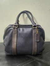 Vintage Coach Soft Satchel 4055 Navy Leather Double Handles 0210-918 early 1990s - £134.08 GBP