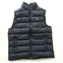 Abercrombie &amp; Fitch Men Size S (21x26) Down Puffer Vest Navy Blue Water ... - $57.47