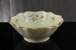 Signed Lenox China Decorative Nut Candy Bowl ROSE MANOR Gold Trim - $9.84