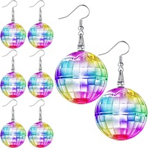 4 Pairs Light up Disco Ball Earrings LED Light Earrings 60s 70s Earrings for Wom - £28.12 GBP