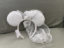 Disney Parks And They Lived Happily Ever After Wedding Minnie Mouse Headband NEW image 5