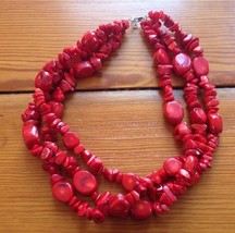 Genuine Antique Ox Blood Red Coral 221g Vtg Drilled Beaded Necklace 7.8 oz 珊瑚 - £398.43 GBP