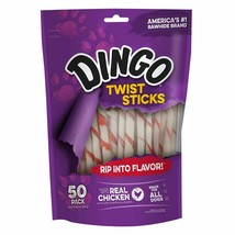 Dingo Twist Sticks Rawhide Chews, Made With Real Chicken, 50-Count (Pack... - £13.99 GBP