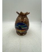 Vintage Carved Wood Hawaii Souvenir Pineapple Container with Lid - $11.30