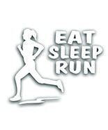 EAT SLEEP RUN girl woman decal for marathon runner, jogging bumper stick... - £7.84 GBP
