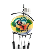 Butterfly Chimes Outdoor Glass Metal Porch Patio Home 28&quot; - $34.26