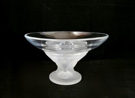 Sasaki Crystal WINGS Frosted Satin Doves 9 5/8&quot; Centerpiece Bowl or Console - £51.43 GBP