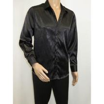 Men's Sports Shirt By Moderno Fancy Silky Satin Long Sleeves MJLS-143 Black image 8