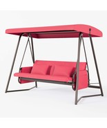 Red Metal 3-Seater Patio Swing with Canopy - $741.28 CAD