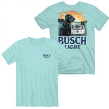 Busch Light Man&#39;s Best Friend Front and Back Print T-Shirt Blue - £29.56 GBP+