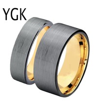 Classic Wedding Tungsten Ring For Men Women Engagement Rings Matte Silver Black  - £29.27 GBP