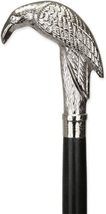 NauticalMart Men&#39;s Fashion Walking Stick Silver Raven Handle - £23.12 GBP