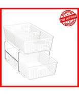 Compact 2-Tier Sliding Drawer Organizer for Bathroom and Kitchen Storage - €34,04 EUR