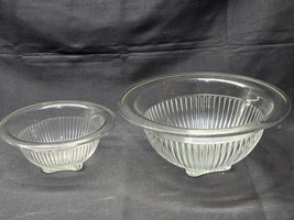 1930s FEDERAL GLASS Clear FEG19 Ribbed Mixing Bowl, ROLLED RIM, Foot - P... - $21.58