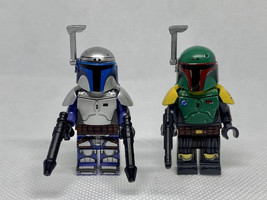 2pcs Jango Fett and Boba Fett Star Wars Mandalorian Bounty Hunters Minifigures G - £15.57 GBP