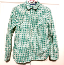 Talbots 8 Green Apples Womens Collared Long Sleeve Button Down Shirt Top... - $9.90