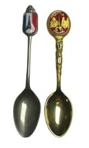 2 Vintage Stainless Steel Souvenir Spoons Paris France Eiffel Tower - £7.80 GBP