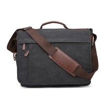 Scione Men Canvas Shoulder Bag Casual Men Retro Zipper laptop bag Crossbody Outd - £74.11 GBP