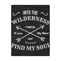 Plush Microfiber Blanket|Personalized Motivational Quote| Wilderness Into the Wi - £32.10 GBP+