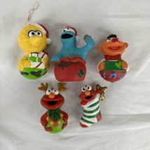 Vtg Sesame Street Christmas Ornaments Set of 5 1993 Jim Henson Cookie Monster - £24.50 GBP