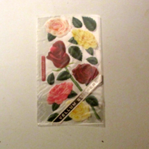 STICKOPOTAMUS VELLUM STICKERS 4x7" sheet of 6 roses red pink yellow (sew... - $1.99