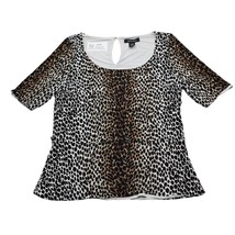 White House Black Market Shirt Womens L Multicolor Animal Print Double Lined Top - £18.29 GBP