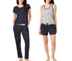 Lucky Brand 4-Piece Pajama Set Navy Blue Gray Stars Women&#39;s Sz XL-XL NWT - $400.94 MXN