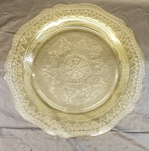 Federal Patrician Amber Yellow Depression Glass Square Dinner Plate 1930&#39;s - £9.35 GBP
