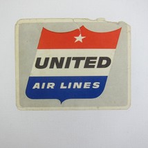 United Airlines Label Wheaties Premium Promo Sticker Vintage 1950s B - £7.96 GBP