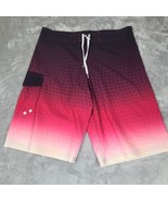 OP Flex 4 Way Stretch  Mens Board Shorts Swim Trunks Size 34 Red Multicolor - £10.63 GBP