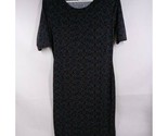 New LuLaRoe Julia Pencil Dress Black With Blue &amp; Red Floral Designs Size XS - $15.83