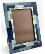 Natalini Photo Frame 4x6 Photo Shades of Blue Marquetry Wood Handmade in... - $407.35 MXN