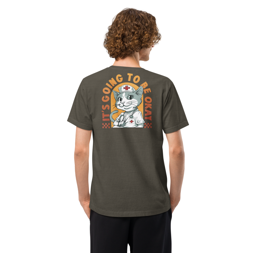 Unisex Oversized T-Shirt - Okay Back Print Washed Charcoal Item image 3