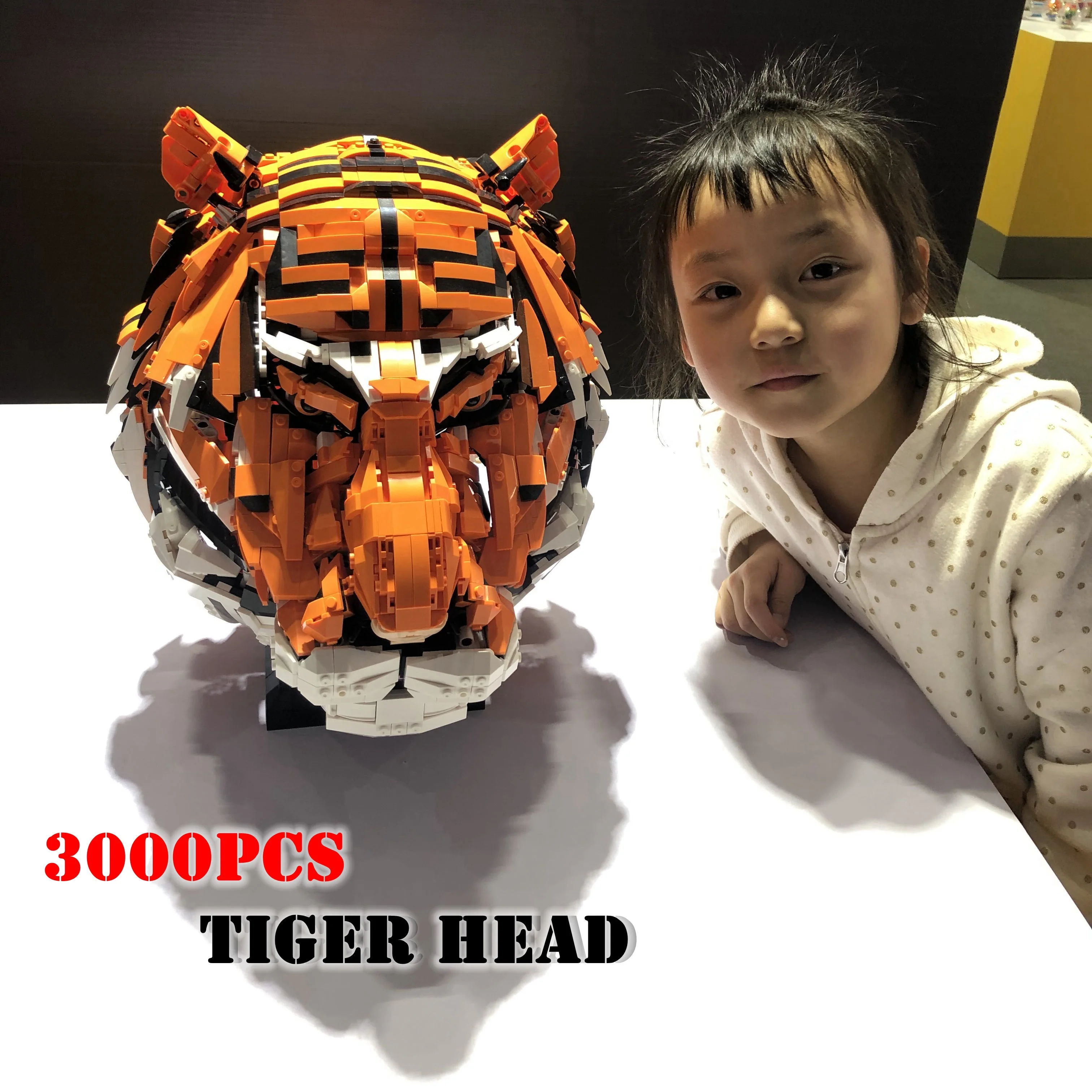 Creative Expert Zodiac Signs Tiger Head King Of Beasts 103000 Moc Ideas Assemb - £128.97 GBP
