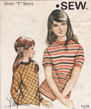 Vintage Girls Kwik Sew Long Or Short Sleeve T Shirt Sew Pattern 8-14 - £8.68 GBP
