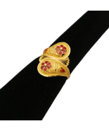 22k seal authentic gold cocktail ring size us 11.5 wife classic jewelry - €796,35 EUR