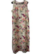 Chandler Hill Maxi Sheath Dress Women Size M Floral Linen Blend Sleevele... - £27.16 GBP