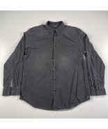 Calvin Klein Jeans Shirt Mens XL Black Button Down Long Sleeve Cotton Po... - £13.30 GBP