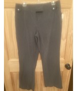 Womens Poochie Sport Dress Pants Size 14 Grey With Blue Stripes NWT - $14.83