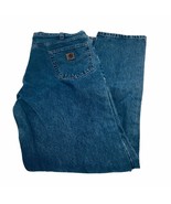 Carhartt Jeans Mens 38X36 Blue Relaxed Fit Straight Denim Pants Work Wear - $33.20