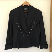 J Peterman Company Navy Blue Worsted Wool Blazer Jacket Womens 14 L 44&quot; ... - $2,393.79 MXN