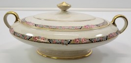 Vintage KT&amp;K China Oval Cover Serving Dish Bowl with Handle and Lid V21248 - $9.89