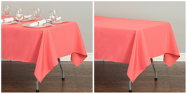 60 x 102 in Rectangular Polyester Tablecloth Wedding Event Party - Coral... - $35.27